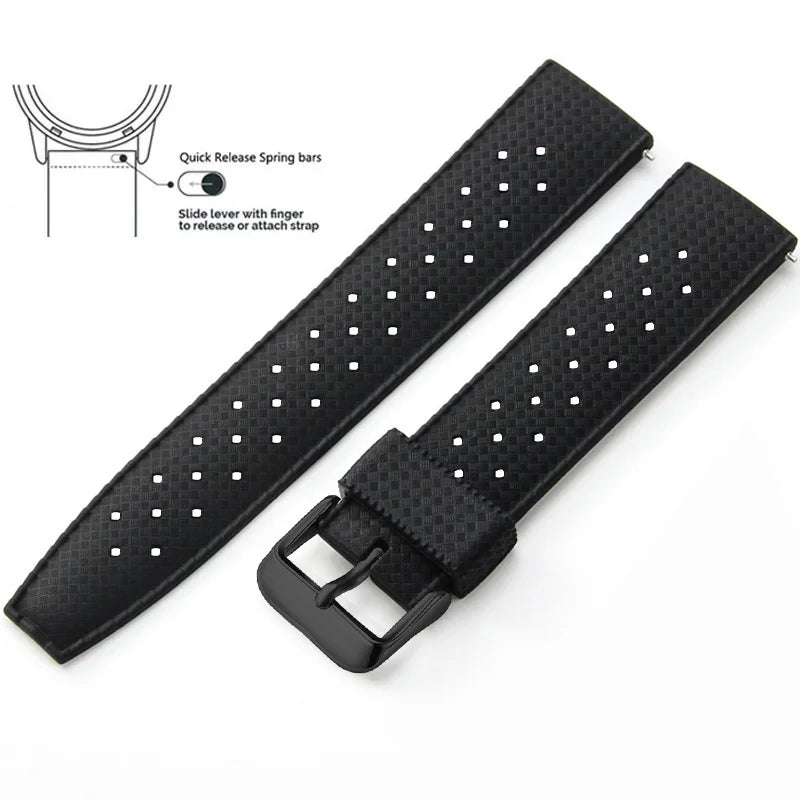 Tropical Silicone Watch Band 18–22mm (Quick Release)