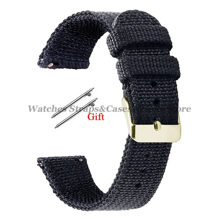 18mm 20mm 22mm 24mm Nylon Canvas Watchband Woven Soft Universal Bracelet for Seiko for Huawei Watch Men Women Quick Release Band