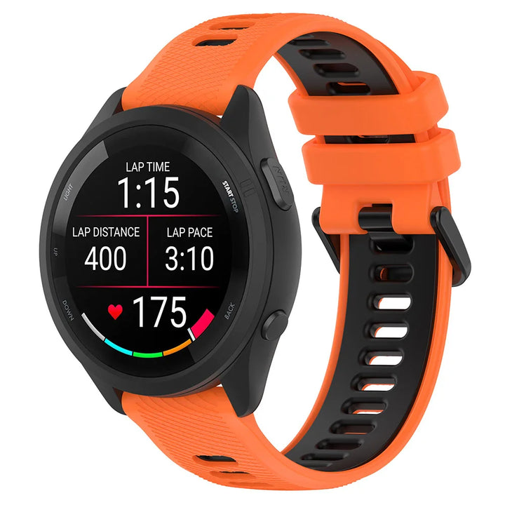 Two-Tone Silicone Watch Strap 18–22mm for Garmin Forerunner & Vivoactive 5
