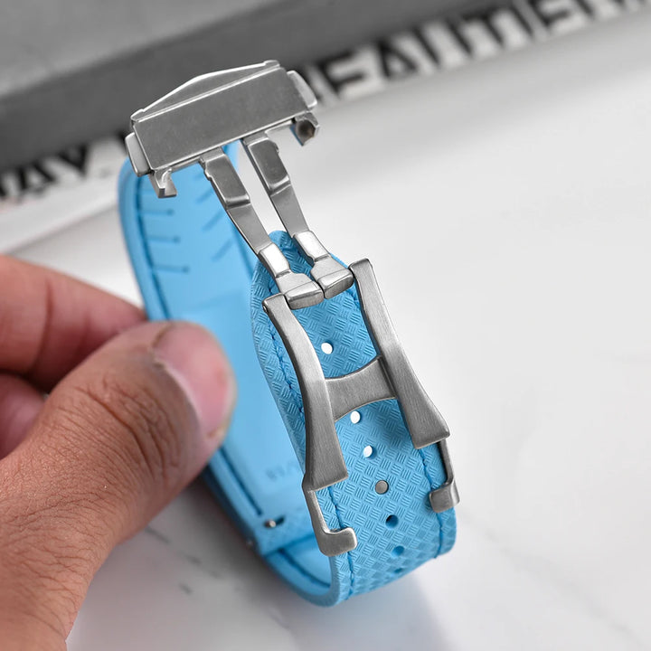 Steel Brush Deployment Clasp For Omega 18mm 20mm 22mm Stainless Steel Buckle Leather Rubber Watchband Clasp Metal Folding Buckle