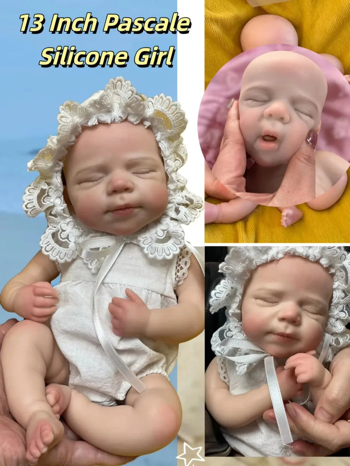 Pascale 13″ Open‑Mouth Silicone Reborn Baby Doll