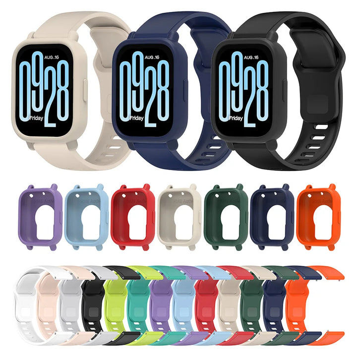 Silicone Strap with Protective Case for Redmi Watch 5 Active