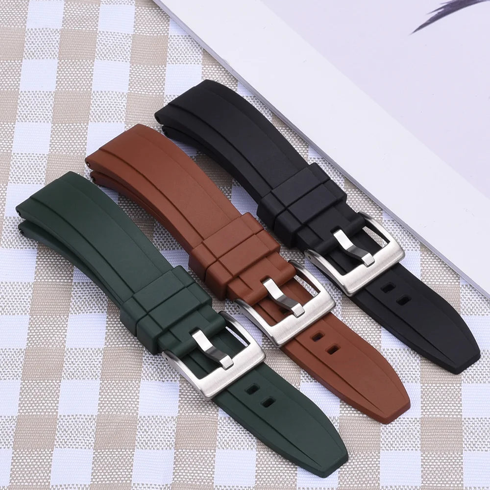 Premium Grade Vulcanized FKM Rubber Watch Strap 18mm 19mm 20mm 21mm 22mm 23mm 24mm Quick Release Watchbands