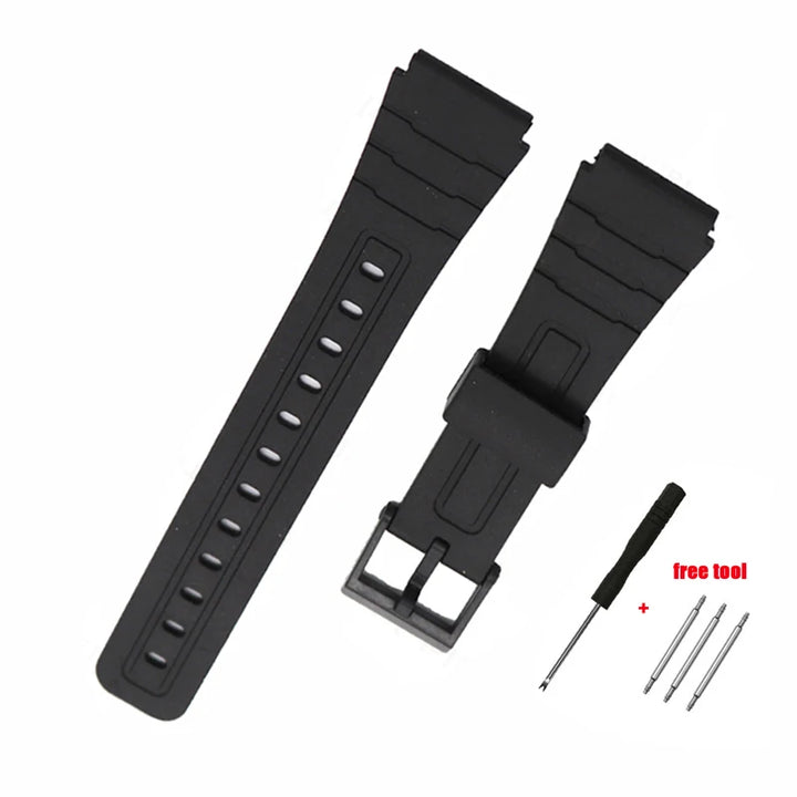 Silicone Watch Strap for Casio – 12–22mm, W800H/F91W/AE1200 Series