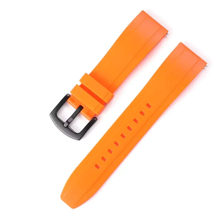 Silicone Rubber Watch Band 20–26mm (Quick Release, Waterproof)