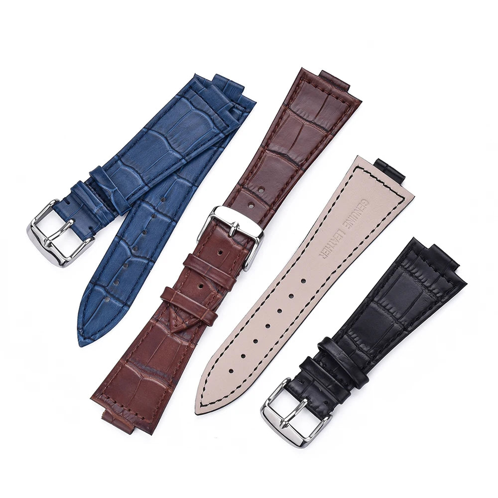 12mmCowhide Leather Strap For Tissot PRX Series Strap T137.407 T137.410 Super Player Bracelet Convex End Leather Band for Tissot