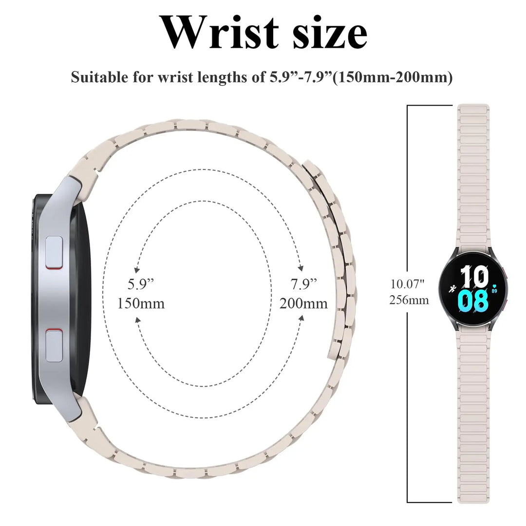Magnetic Silicone Strap for Samsung Galaxy Watch – 40/44/45mm, No Gaps