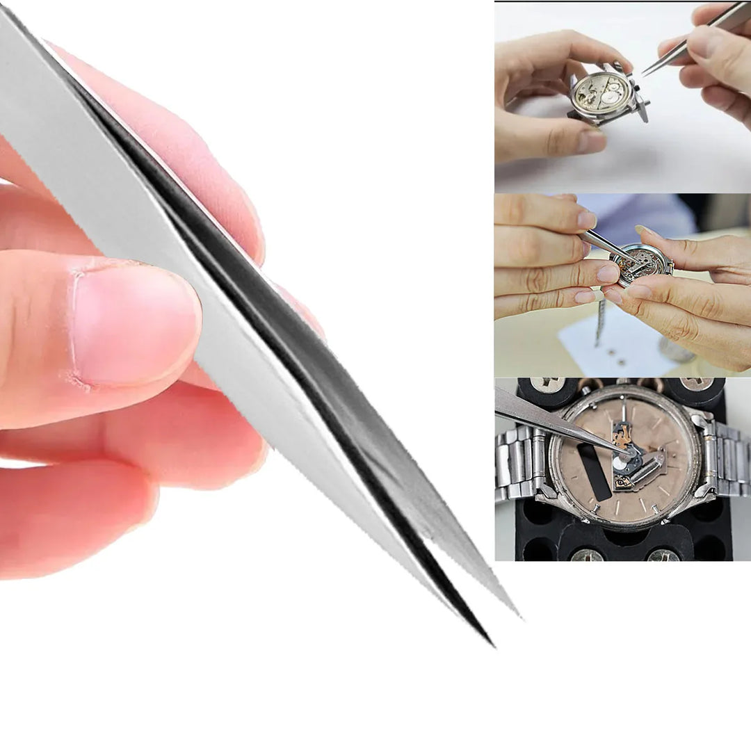 High-Precision Stainless Steel Watch Repair Tweezer – Elbow Design