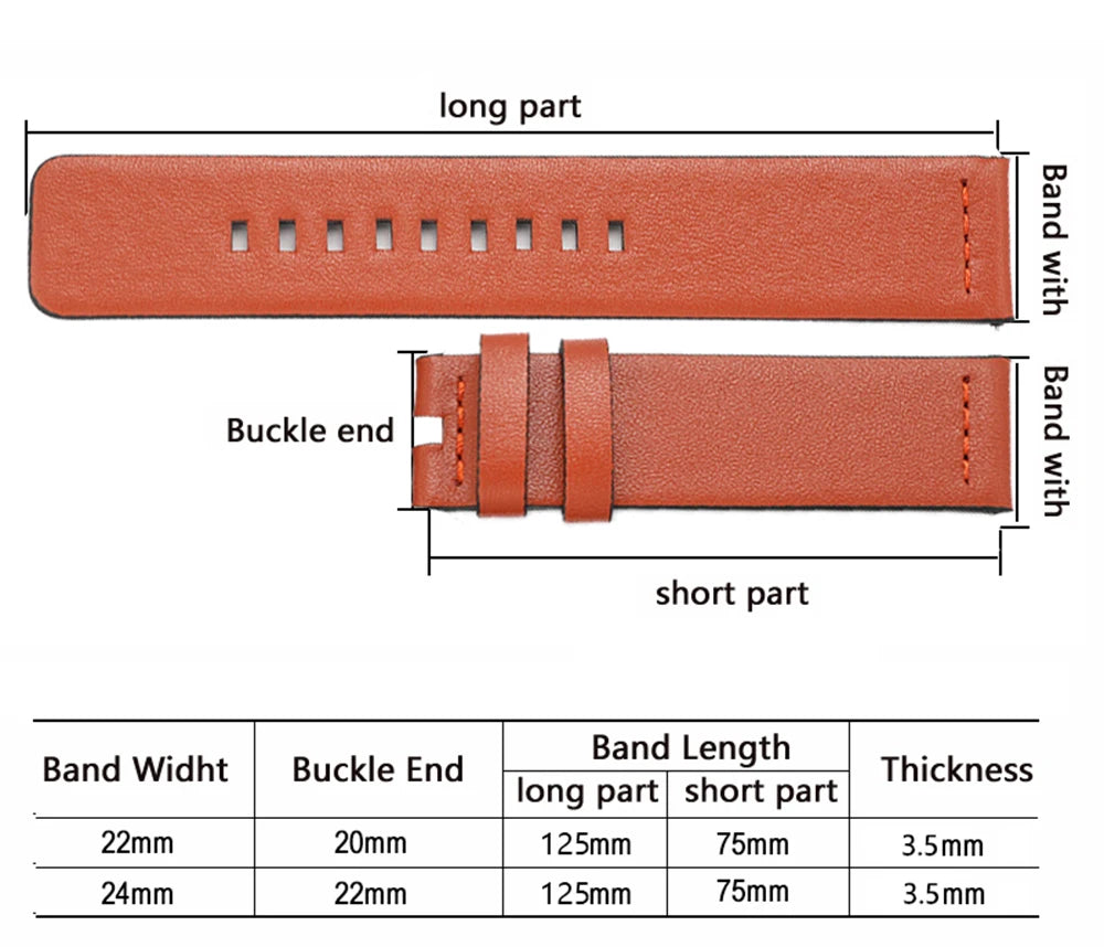 New Genuine Leather Quick Release Watch Band 18–24mm (Vintage Handmade)