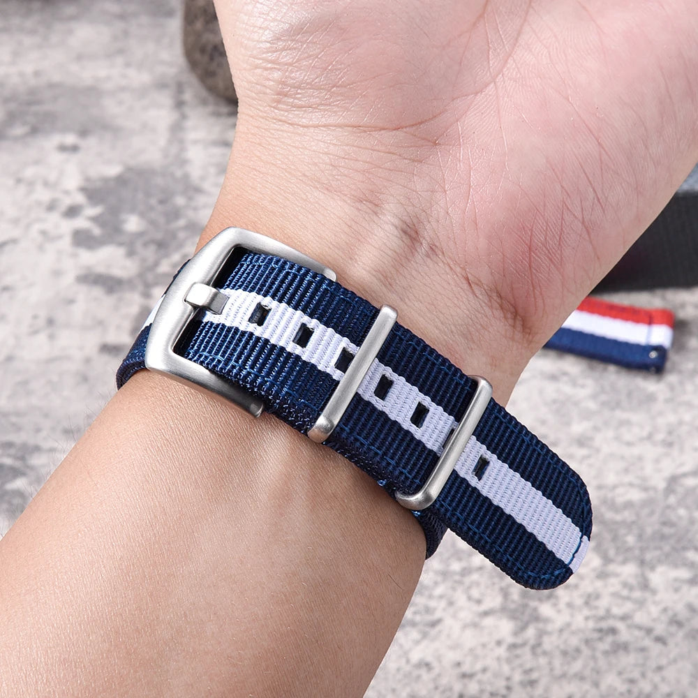 JUELONG Premium  Quick Release Sailcloth Nylon Strap 18mm 20mm 22mm Military Nylon Watchband For Watch Accessories Replacement
