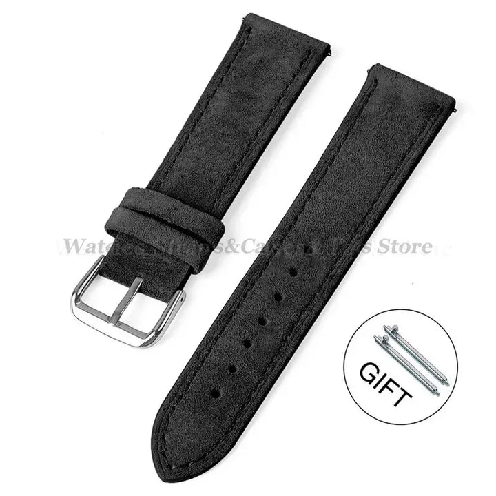 Suede Leather Watch Strap – 18–24mm for Seiko & Huawei GT Series