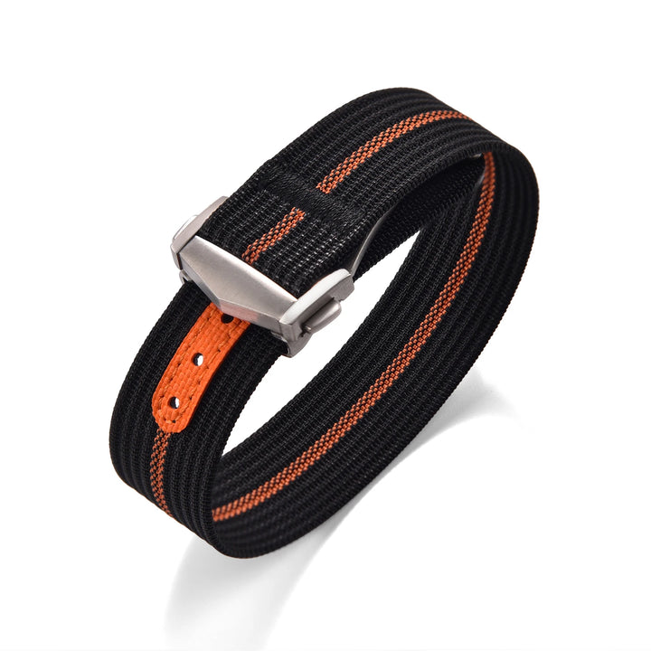 Ribbed Nylon & FKM Rubber Watch Strap – 18–22mm Folding Buckle for Omega, Tudor & Seiko