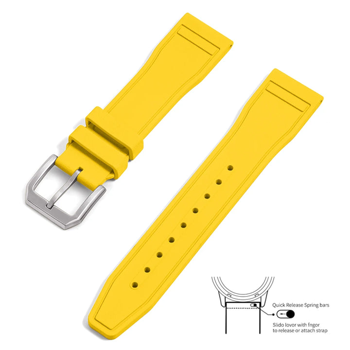 Premium Grade Fluororubber FKM 20mm 21mm 22mm Watch Strap Diving Waterproof Quick Release Watchbands
