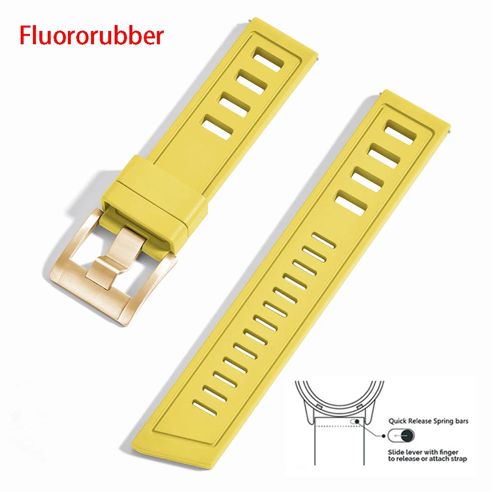 New Design SOFO Fluororubber FKM Watch Strap 20mm 22mm Waterproof Quick Release Watchbands For Each Brand Diving Watches