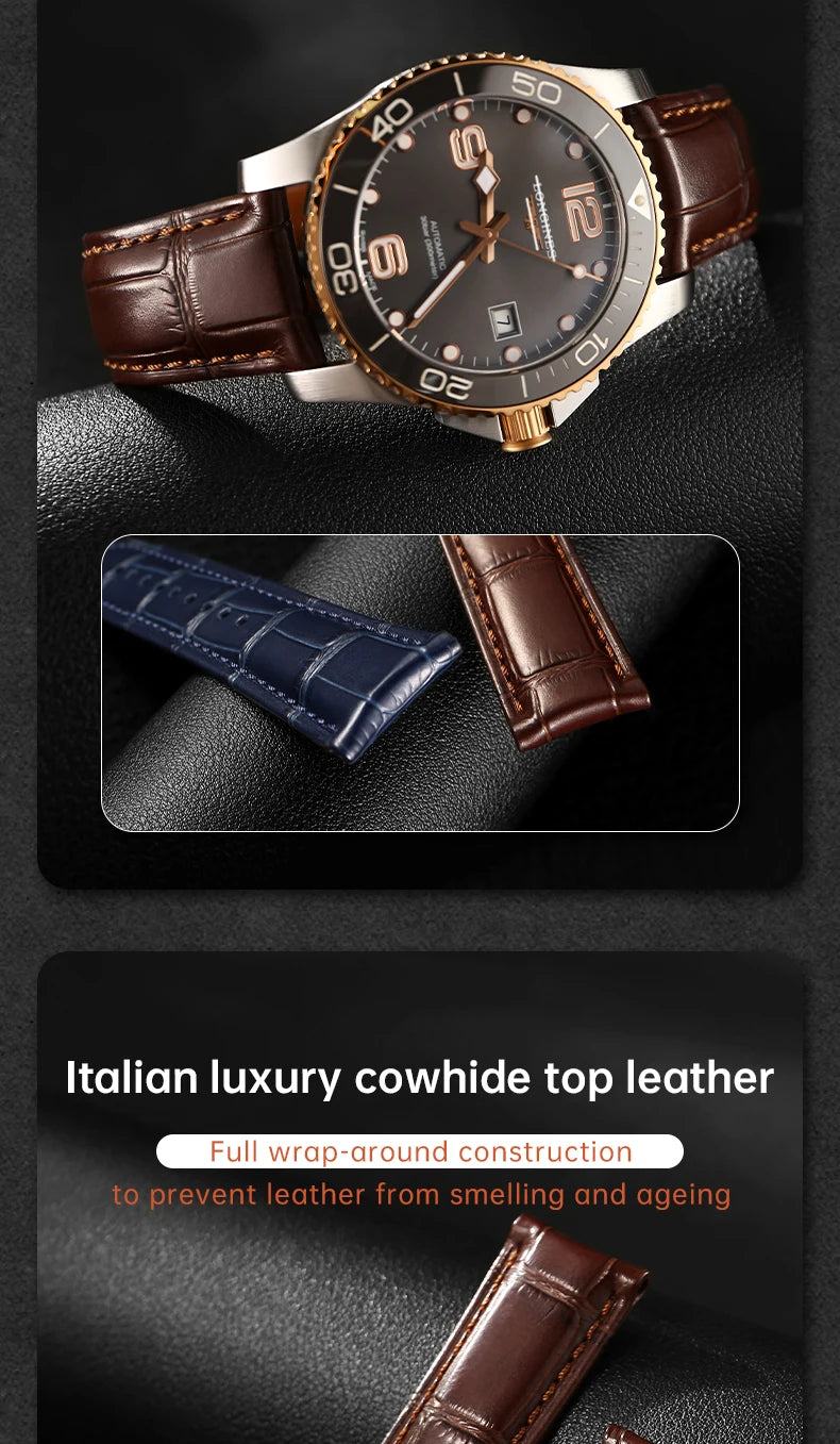 MAIKES Calf Leather Watch Strap Quick Release Bracelet For Longines Omega IWC Watchbands 20mm 21mm 22mm Watch Band