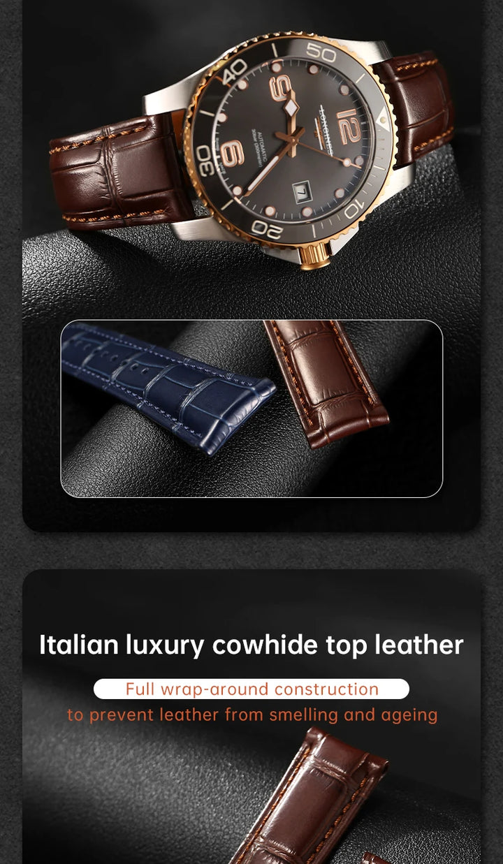 MAIKES Calf Leather Watch Strap Quick Release Bracelet For Longines Omega IWC Watchbands 20mm 21mm 22mm Watch Band