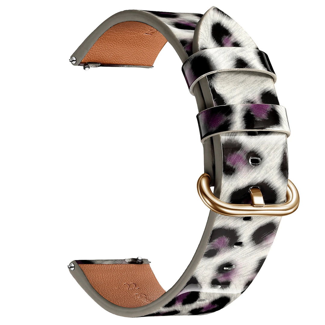 Leopard Print Leather Watch Strap 20/22mm (Quick Release)