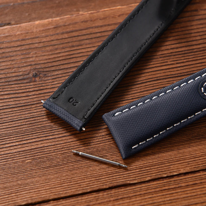 Sailcloth Nylon Watch Band 20mm 22mm Leather Sailcloth Strap For Omega Seamaster  Swatch Folding Buckle Band Universal Bracelet