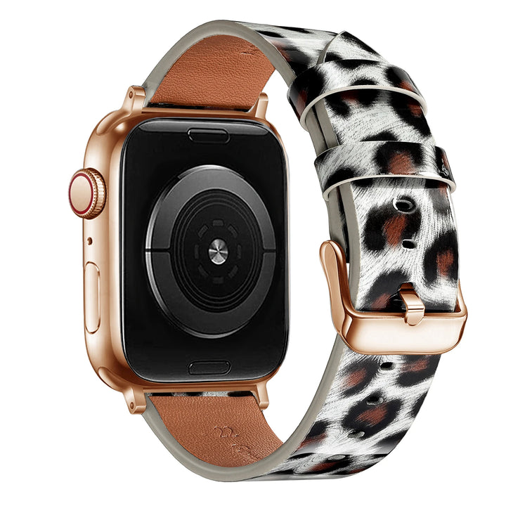 Leopard Leather Apple Watch Band for Women 38–49mm
