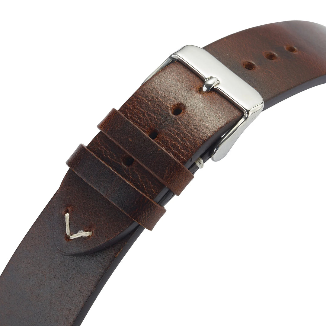 Wax Genuine Leather Watch Band 18–24mm