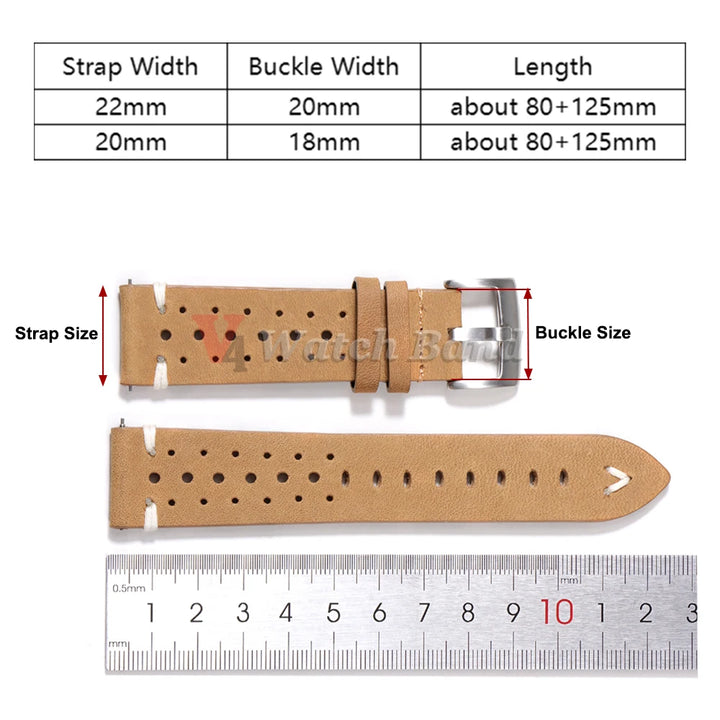 Premium Cowhide Leather Watch Strap 20/22mm (Quick Release)