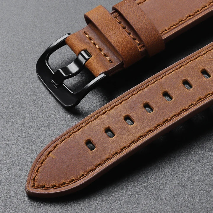 Calfskin Genuine Leather Watchbands Black Blue Watch Band 18mm 20mm 22mm 24mm Smartwatch Strap Dark Brown Watches Accessories