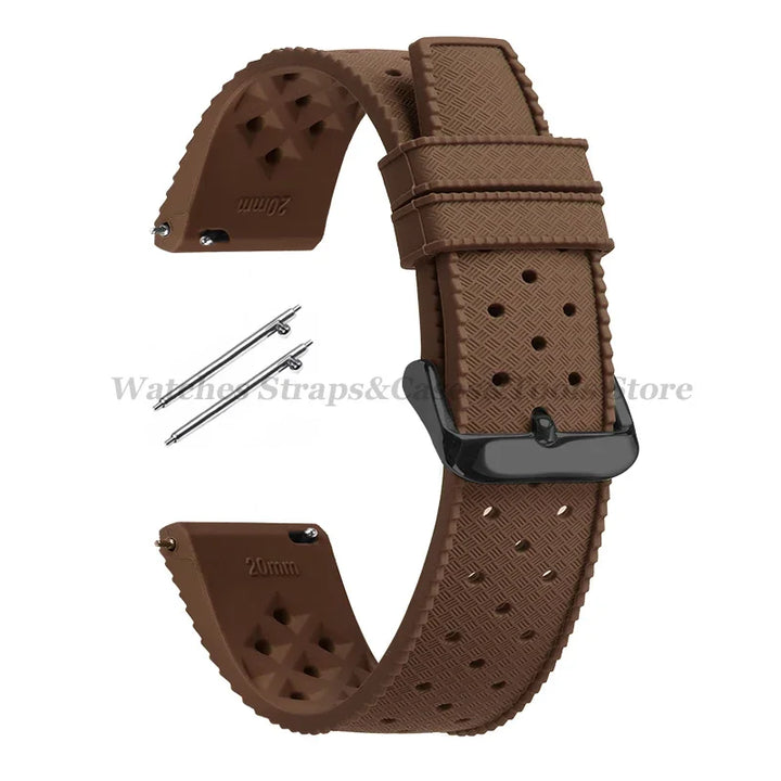 Tropic Silicone Watch Strap 18/20mm 22mm for Seiko for Fossil for Oris Wrist Band Quick Release Soft Rubber Bracelet Replacement