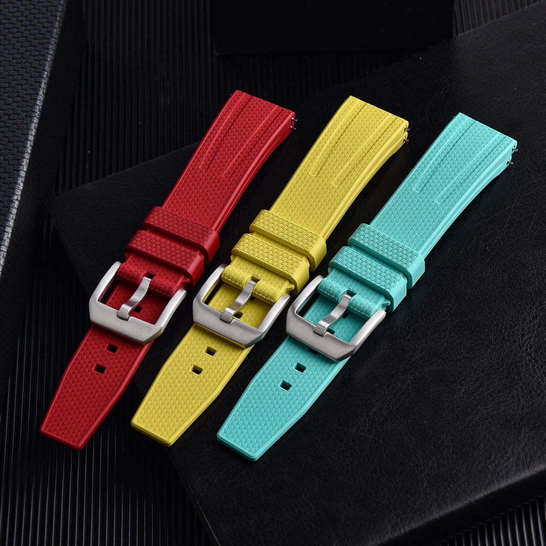 JUELONG Premium Busluo Fkm Rubber Watch Strap 20mm 22mm Watch Bands Fluororubber Straps For Traditional Diving Watch Accessories