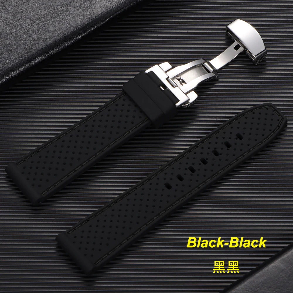 Premium Silicone Watch Strap – 20/22mm, Waterproof & Breathable, Butterfly