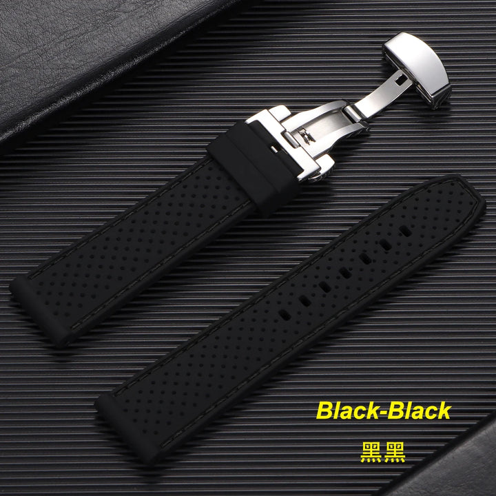 Premium Silicone Watch Strap – 20/22mm, Waterproof & Breathable, Butterfly