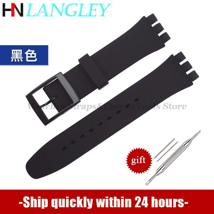 Soft Silicone Watch Strap – 16/17/19/20mm, Colorful Replacement with Tools