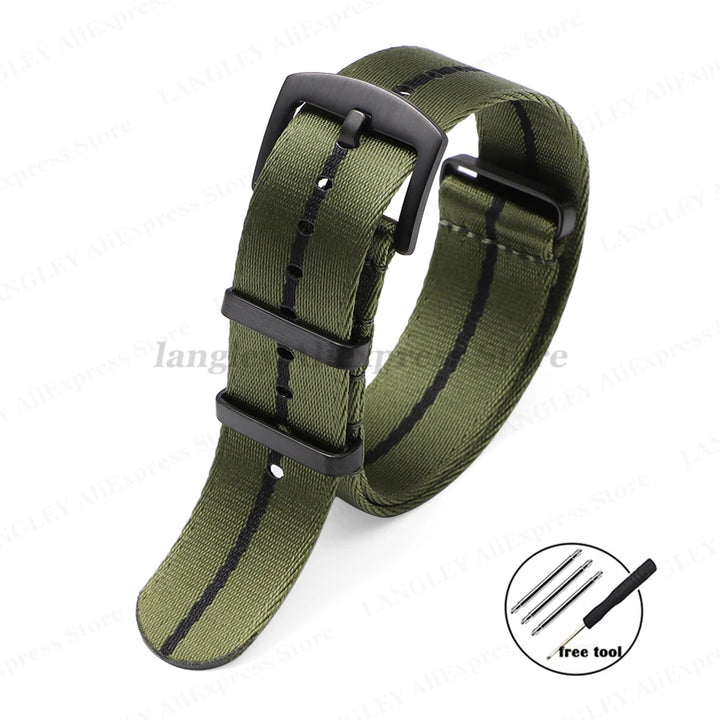 Premium Nylon Watch Strap 20/22mm (Black Buckle)