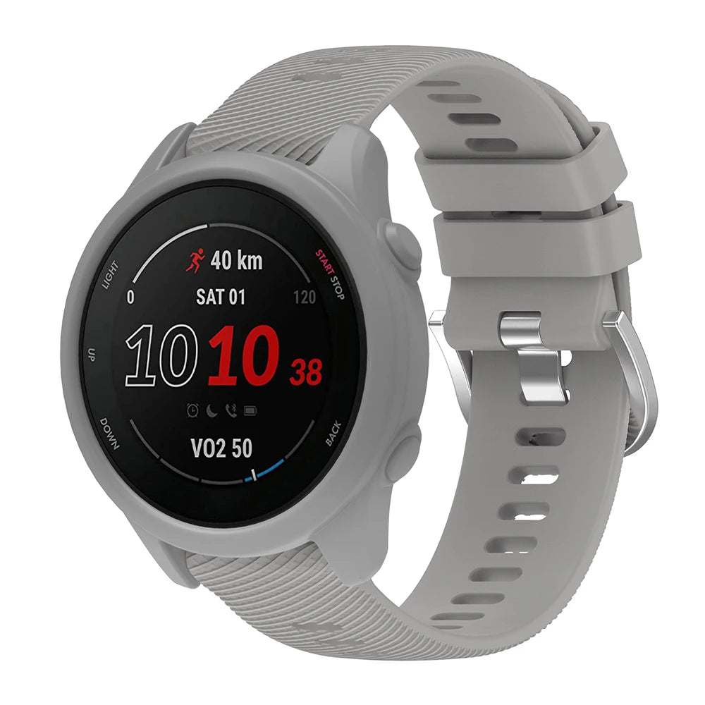 Silicone Strap with Protective Case for Garmin Forerunner 255/265