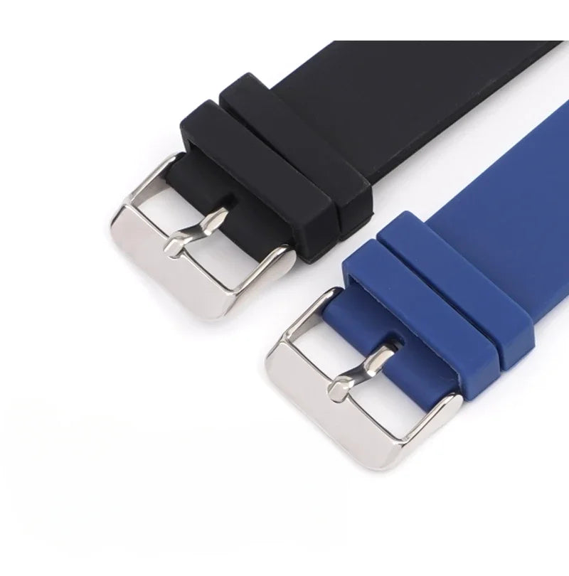 Silicone Watch Strap – 12–24mm, Soft Rubber for Seiko & Huawei GT Series