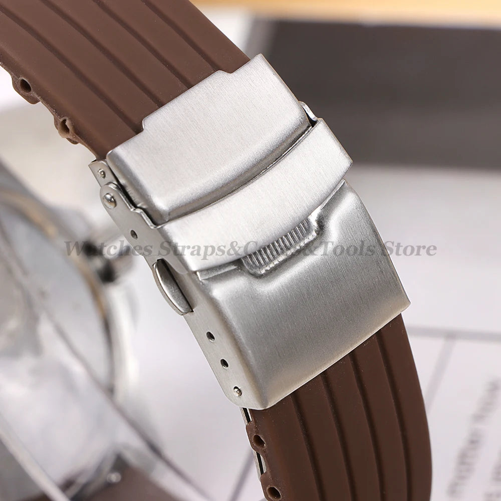 18mm 20mm 22mm 24mm Quick Release Silicone Watchband for Huawei Watch GT4/GT3 46mm for Seiko for Omega for Fossil Rubber Straps