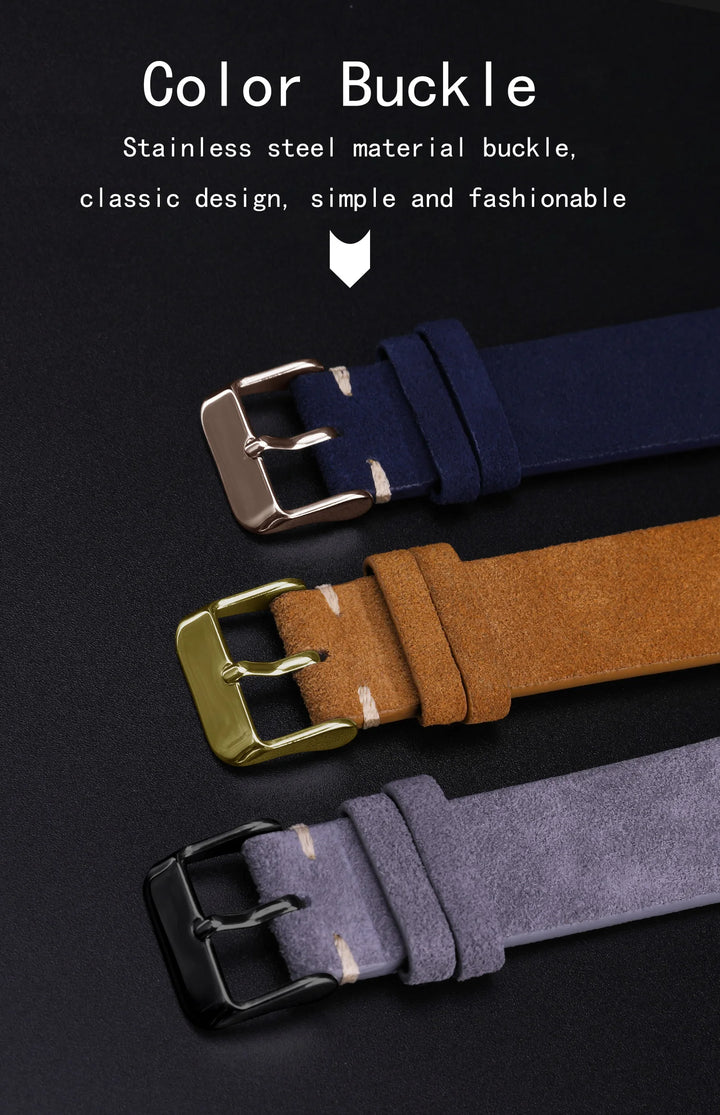 Genuine Leather Quick-Release Watch Strap 14–22mm