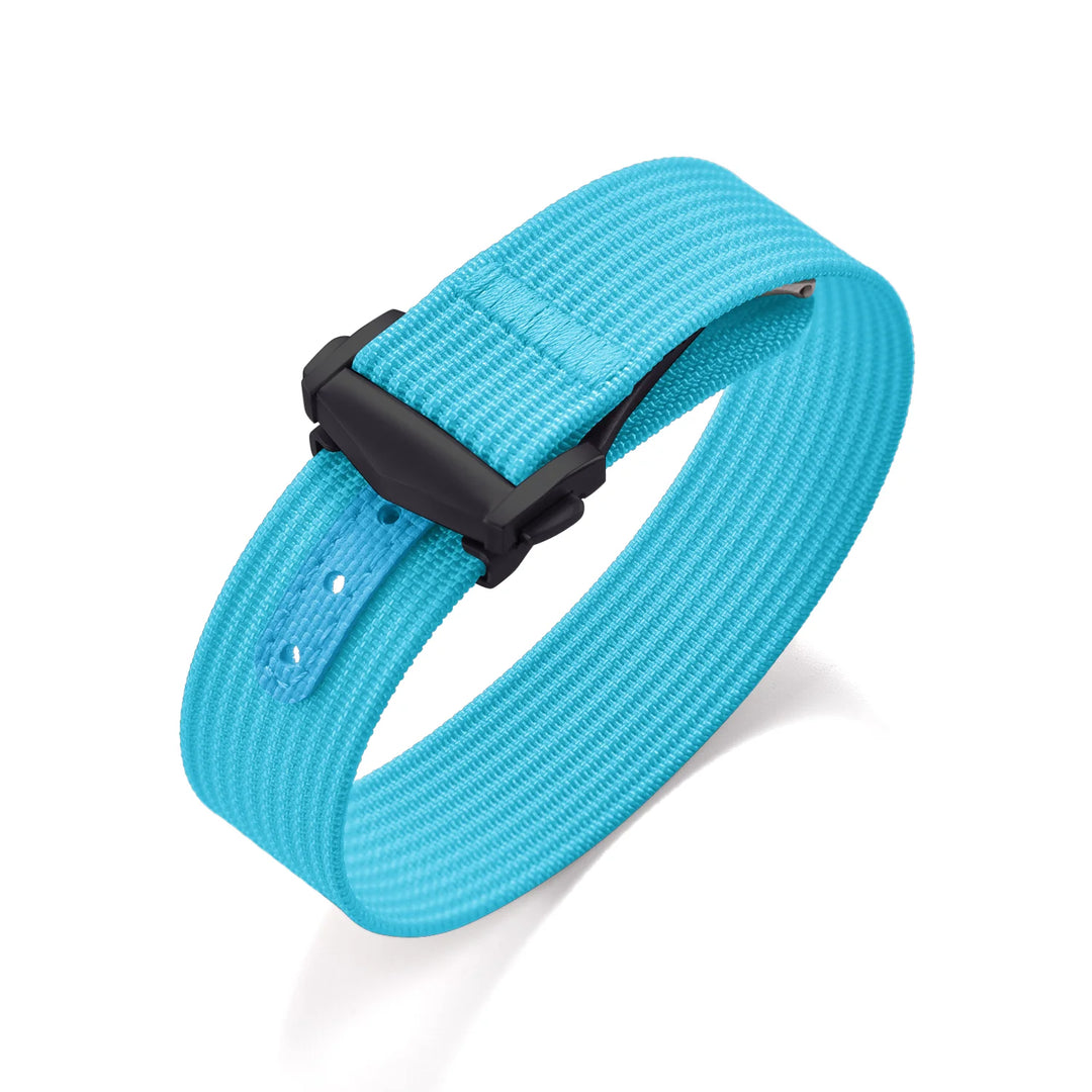 Ribbed Nylon & FKM Rubber Watch Strap – 18–22mm Folding Buckle for Omega, Tudor & Seiko