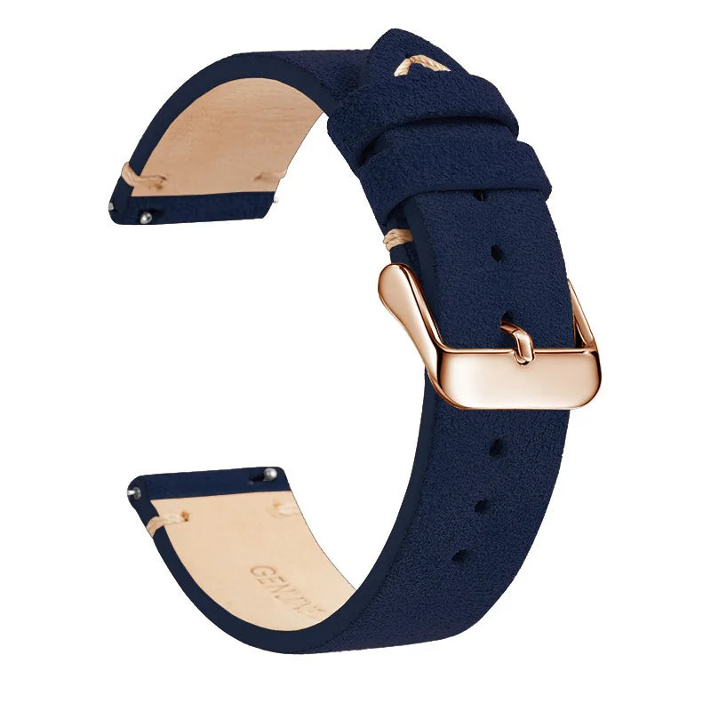 Genuine Leather Quick-Release Watch Strap 14–22mm