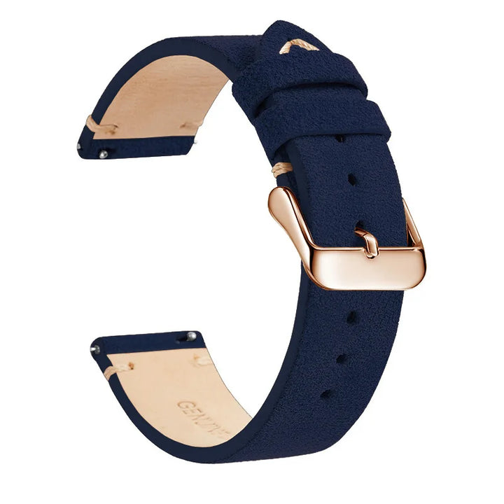 Genuine Leather Quick-Release Watch Strap 14–22mm