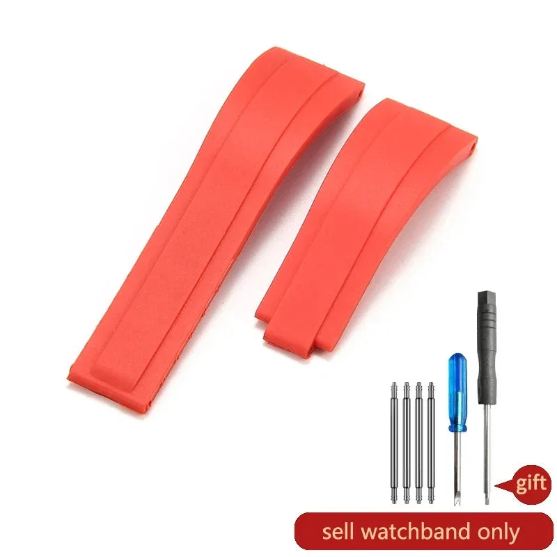 Flat Interface Silicone Watch Strap 20mm for Rolex Daytona & GMT 2