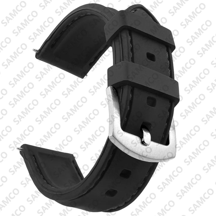 Silicone Rubber Watch Band 18–26mm (Soft & Comfortable Replacement Strap)