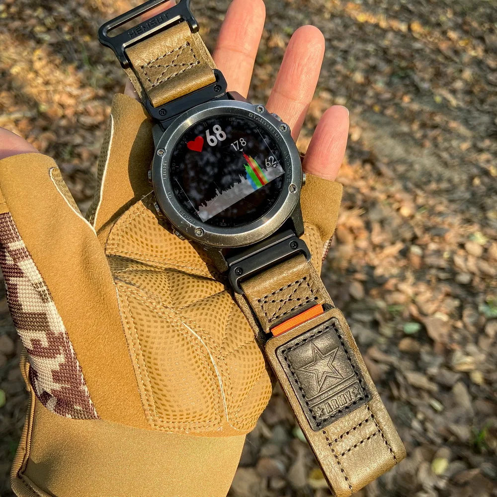 For Garmin Watch Band Leather Quickfit 20 22 26mm Retro Cowhide Straps Compatible Fenix Tactix Epix Instinct Quatix