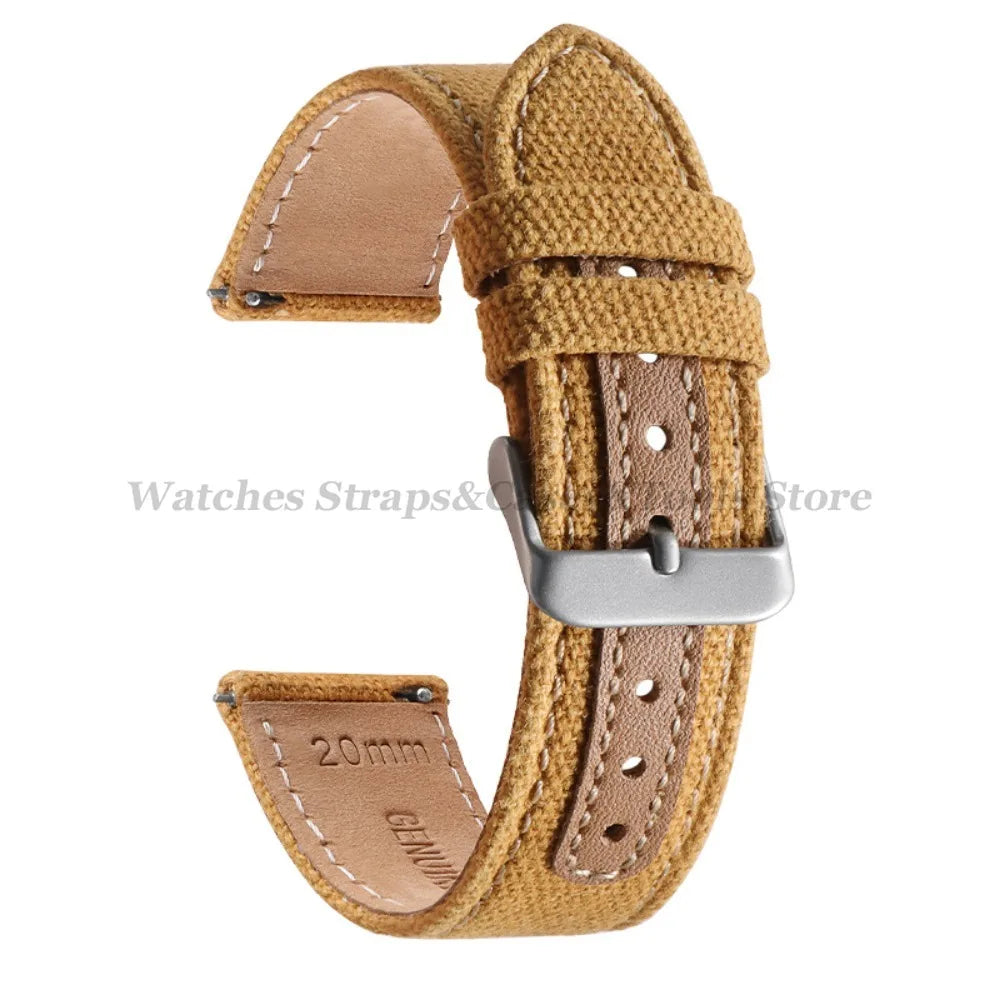 Canvas Band Leather Watchband 20mm for Army Military Quick Release Universal Replacement for Omega Sport Nylon Men Watch Straps