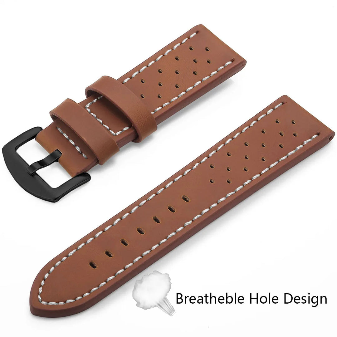 SAMCO Vintage Leather Watch Band 18–24mm