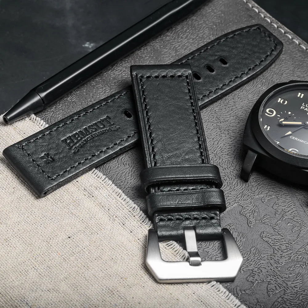 HEMSUT Genuine Leather Watch Band – Retro Handmade Cowhide (20-26mm)