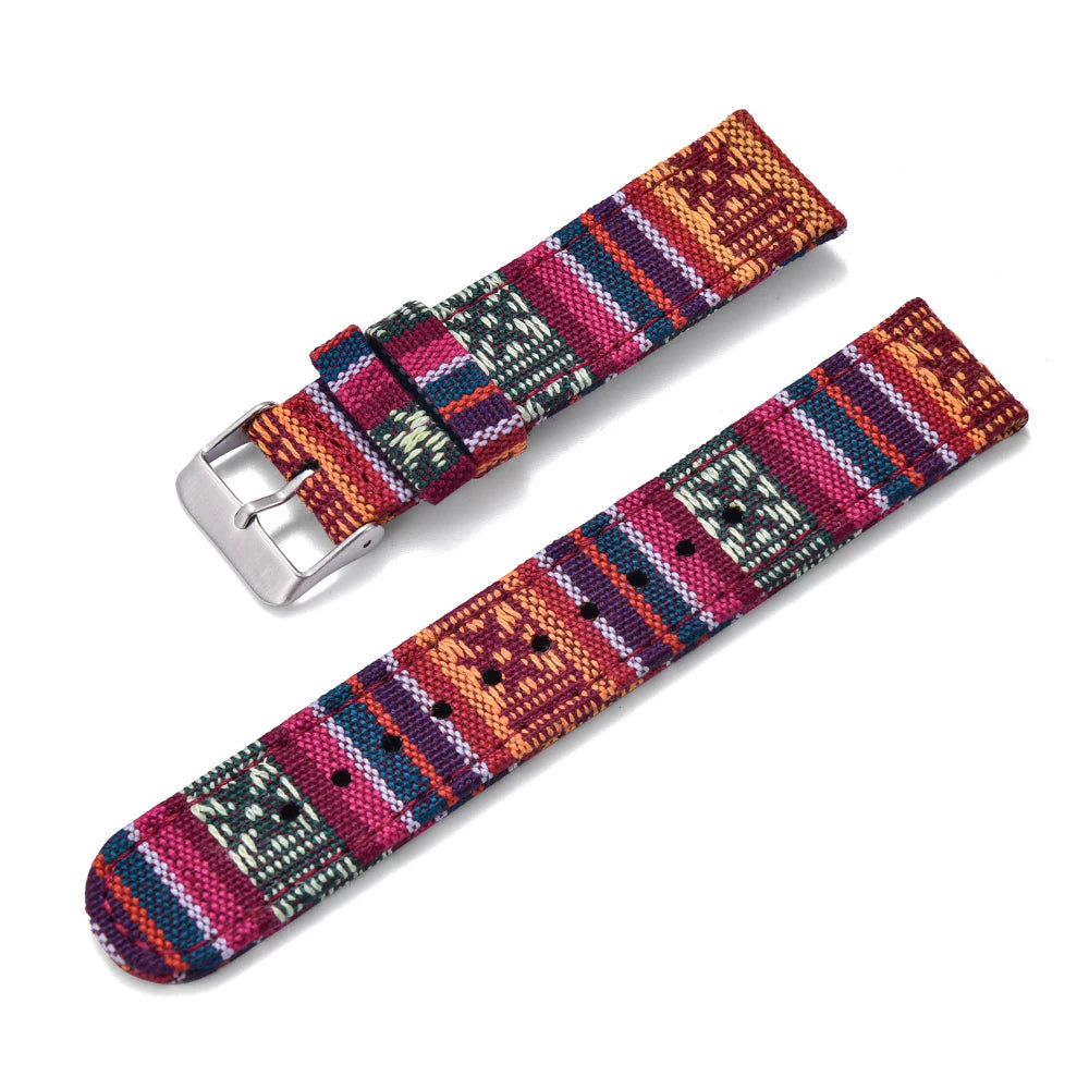 JUELONG Multicolor Nylon Sailcloth Watch Strap 20/22mm
