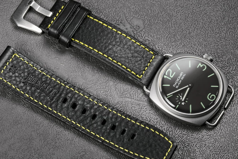 HEMSUT Genuine Leather Watch Strap – Retro Handmade Cowhide (20-26mm)