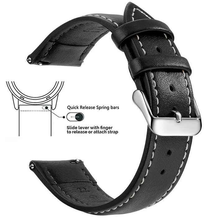 Samco Genuine Leather Watch Band 18–22mm (Quick Release)