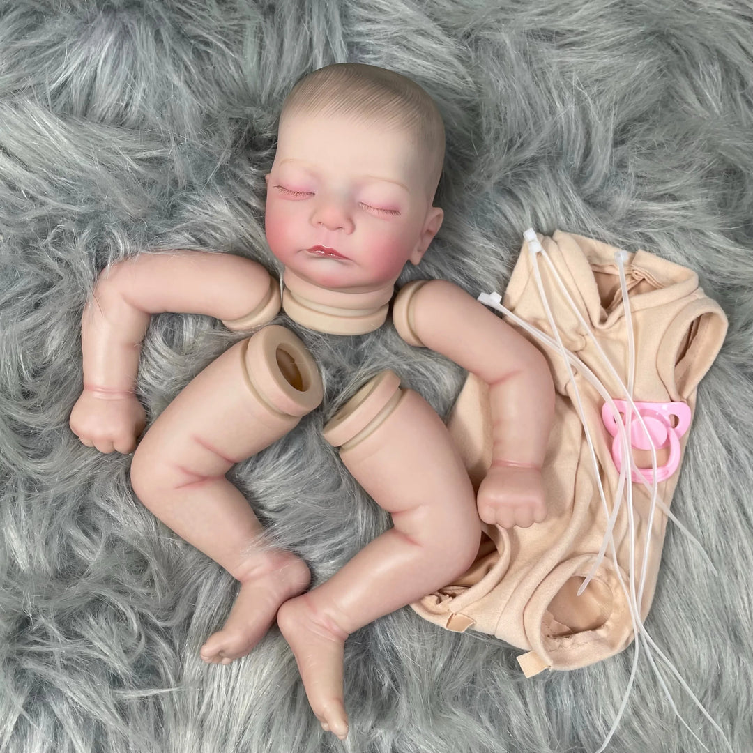 19″ Kai Painted Vinyl Reborn Baby Doll – Sleeping with Visible Veins & Cloth Body