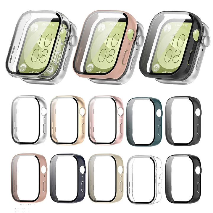 PC+Glass Screen Protector Case for Huawei Watch Fit 3